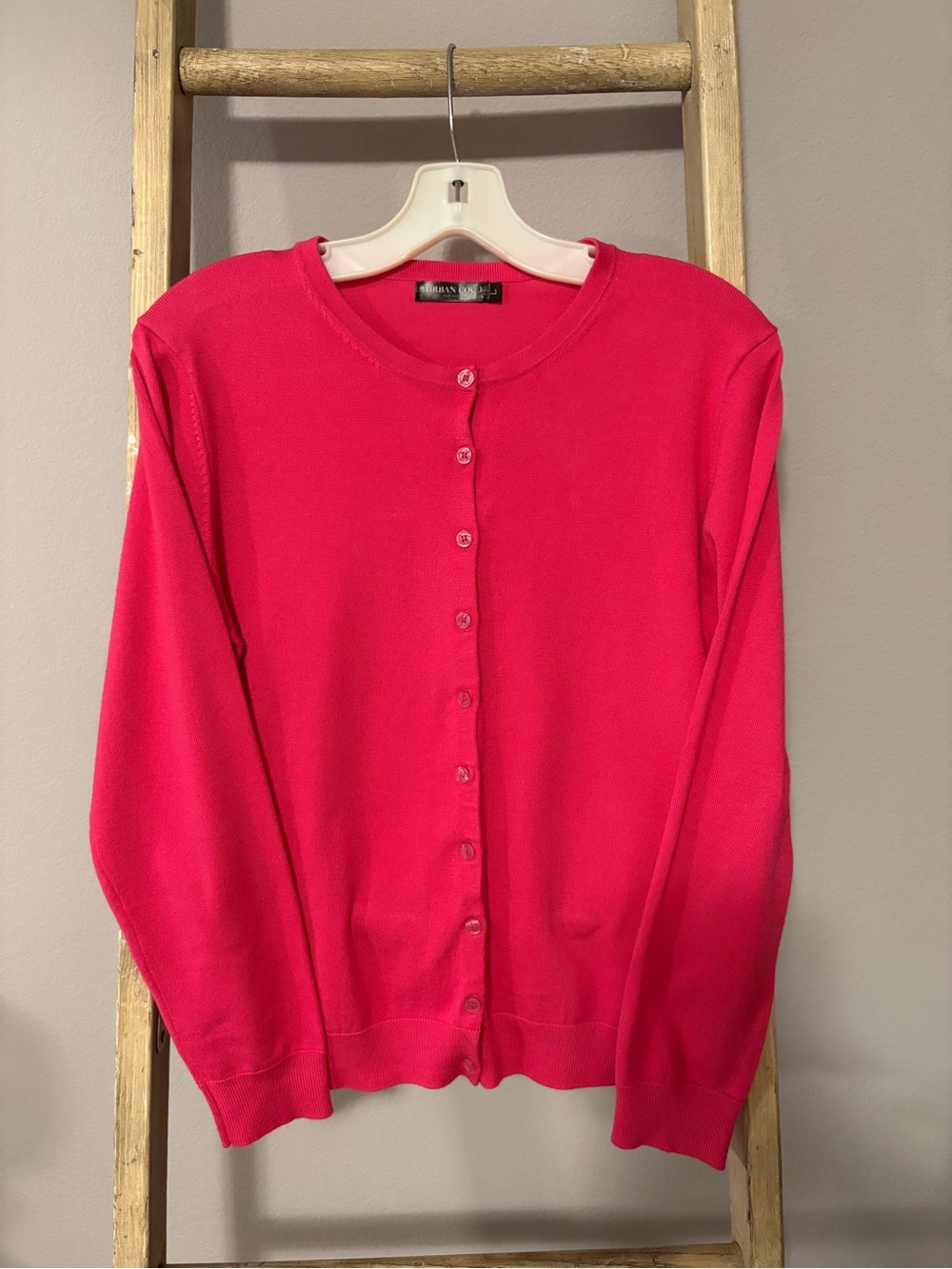Women’s Lightweight Crewneck Cardigan - Hot Pink